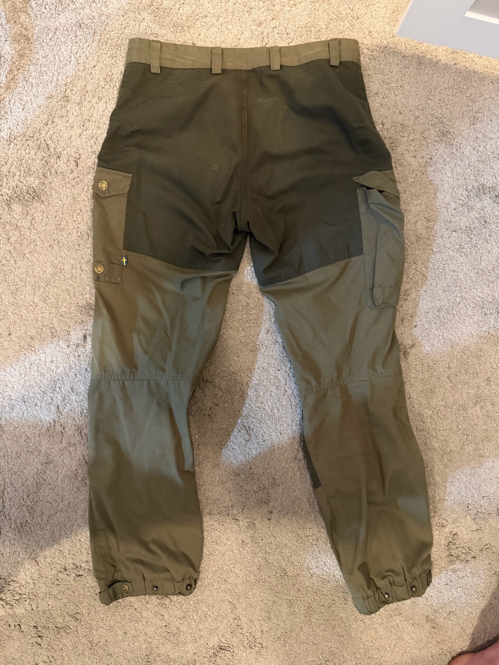 Fjallraven Men's Olive and Dark Olive Cargo Pants - Picture 2 of 3